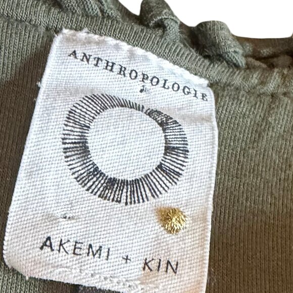 Akemi + Kin x Anthropologie Green Smocked Mini Dress Ruffle Size Medium Women's - Picture 9 of 10